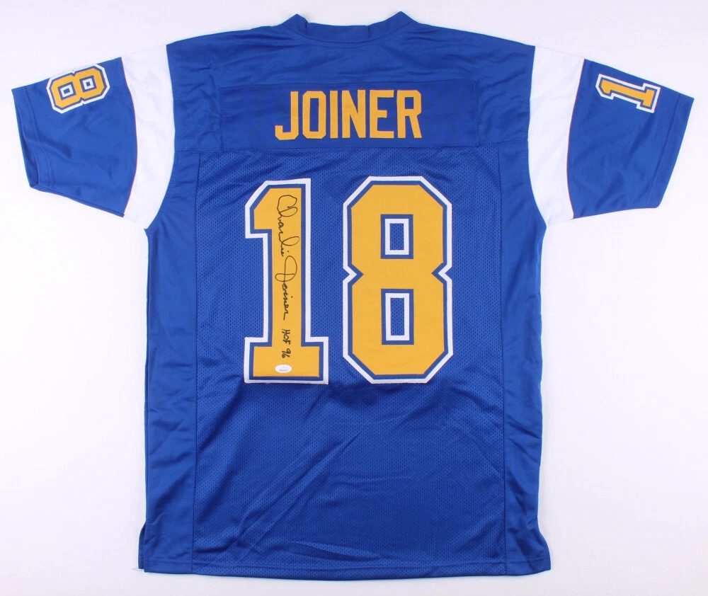 CHARLIE JOINER AUTOGRAPHED CUSTOM JERSEY (SAN DIEGO CHARGERS) - JSA COA!