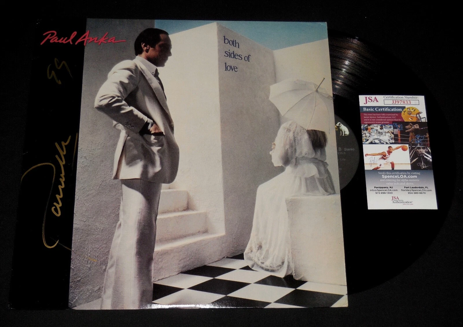 PAUL ANKA AUTOGRAPHED RECORD ALBUM (BOTH SIDES OF LOVE) - JSA COA!