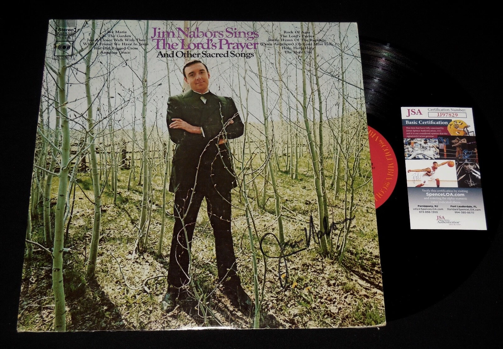 JIM NABORS AUTOGRAPHED RECORD ALBUM (THE LORD'S PRAYER) - JSA COA!