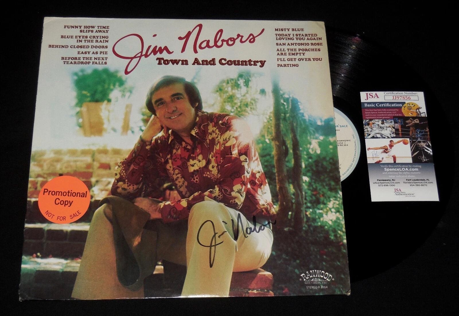 JIM NABORS AUTOGRAPHED RECORD ALBUM (TOWN AND COUNTRY) - JSA COA!