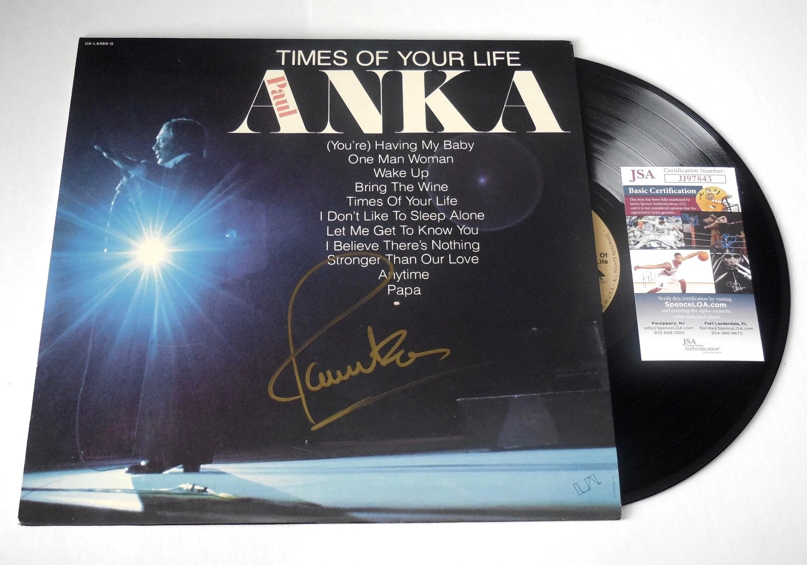 PAUL ANKA AUTOGRAPHED RECORD ALBUM (TIMES OF YOUR LIFE) - JSA COA!