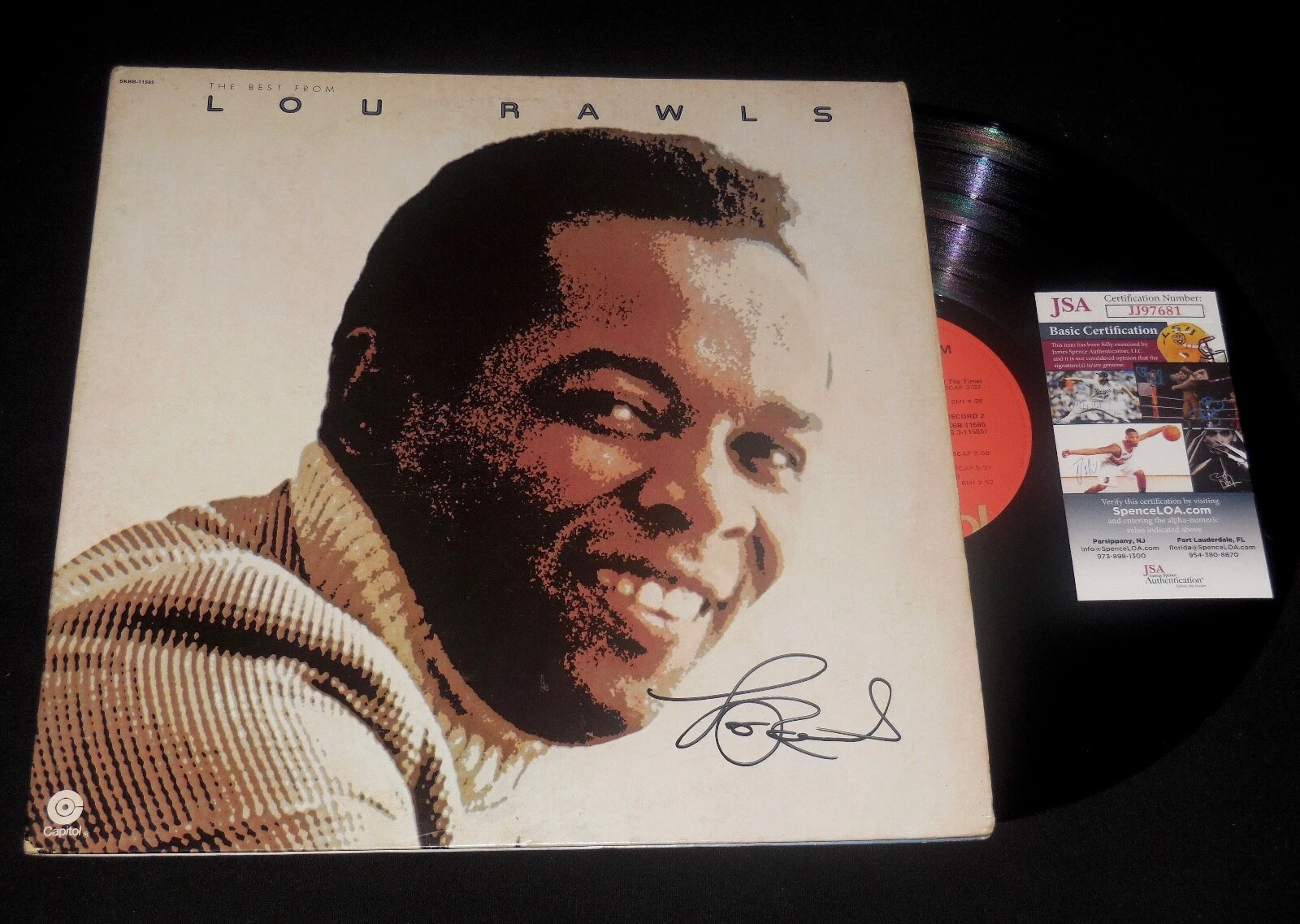 LOU RAWLS AUTOGRAPHED RECORD ALBUM (THE BEST) - JSA COA!
