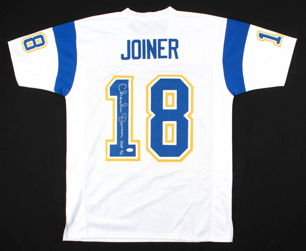 CHARLIE JOINER AUTOGRAPHED CUSTOM JERSEY (SAN DIEGO CHARGERS) - JSA COA!