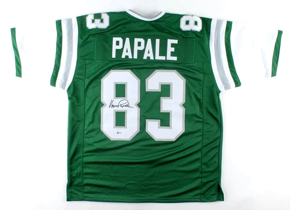 VINCE PAPALE AUTOGRAPHED CUSTOM JERSEY (PHILADELPHIA EAGLES) - BECKETT COA!
