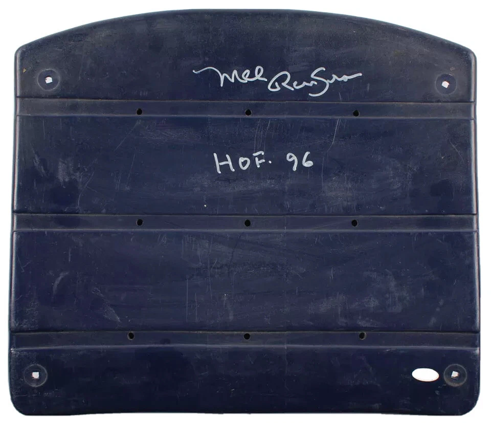 MEL RENFRO AUTOGRAPHED BLUE STADIUM SEAT BACK (DALLAS COWBOYS) - JSA COA!