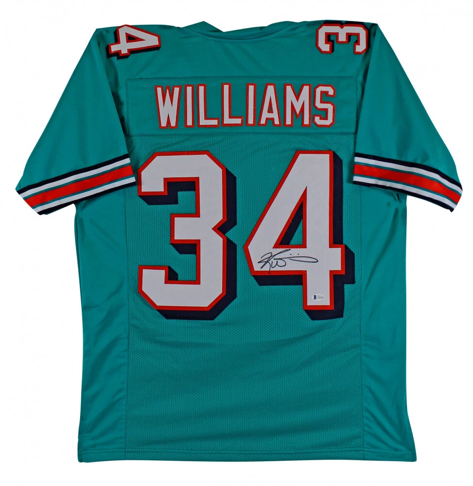 RICKY WILLIAMS AUTOGRAPHED CUSTOM JERSEY (MIAMI DOLPHINS) - BECKETT COA!