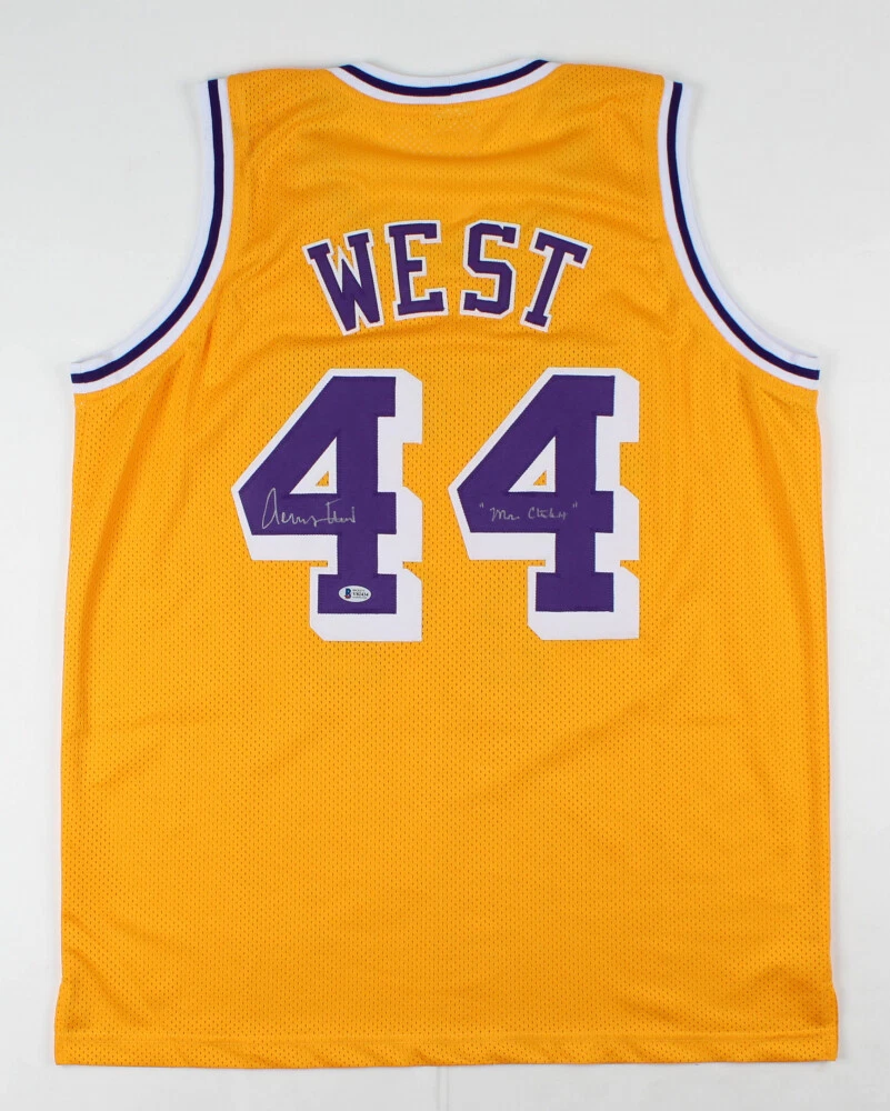 JERRY WEST AUTOGRAPHED CUSTOM JERSEY (LOS ANGELES LAKERS) - BECKETT COA!