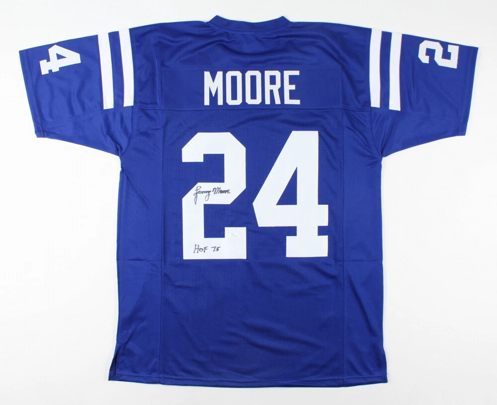 LENNY MOORE AUTOGRAPHED CUSTOM JERSEY (BALTIMORE COLTS) - JSA COA!