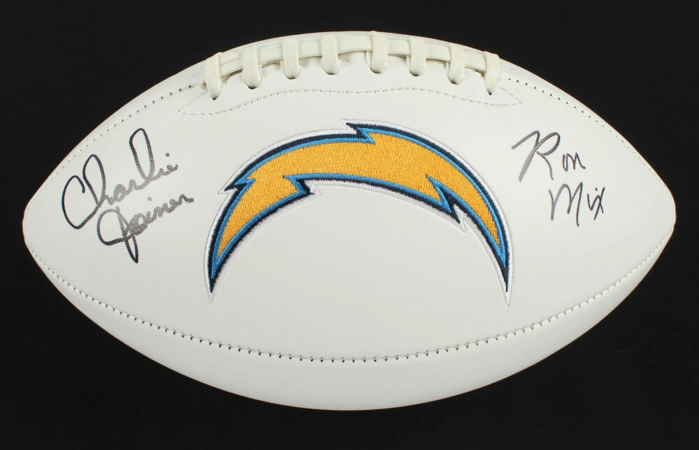 CHARLIE JOINER & RON MIX AUTOGRAPHED FOOTBALL (SAN DIEGO CHARGERS) - JSA COA!