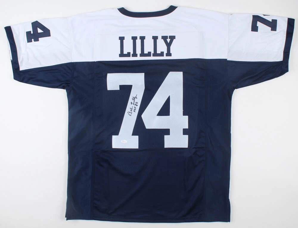 BOB LILLY AUTOGRAPHED CUSTOM JERSEY (DALLAS COWBOYS) - JSA COA!