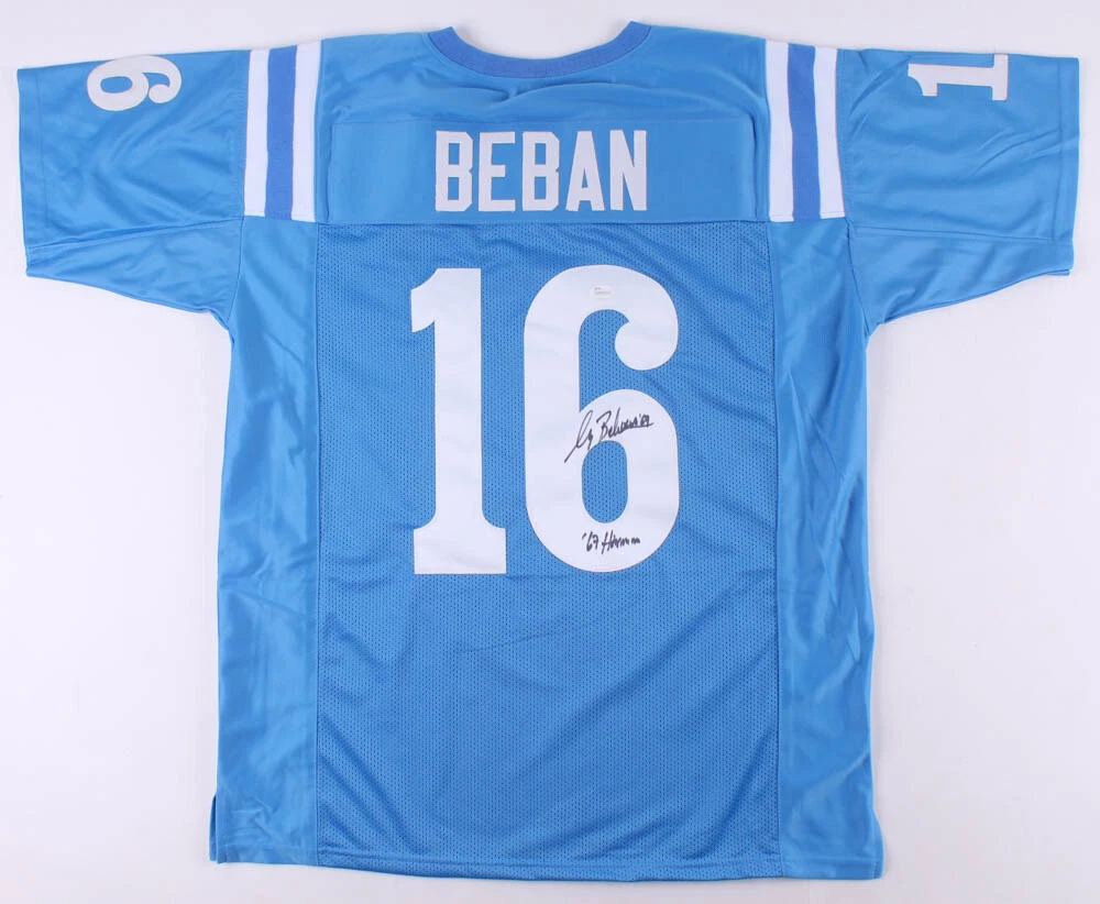 GARY BEBAN AUTOGRAPHED CUSTOM JERSEY (1967 HESIMAN TROPHY) - JSA COA!