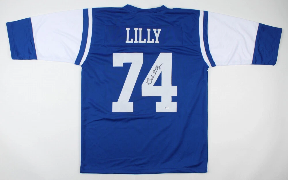 BOB LILLY AUTOGRAPHED CUSTOM JERSEY (DALLAS COWBOYS) - BECKETT COA!