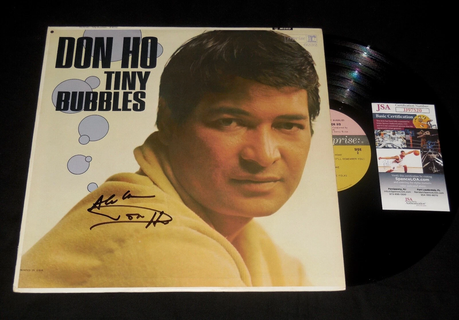 DON HO AUTOGRAPHED VINYL RECORD ALBUM (TINY BUBBLES) - JSA COA!