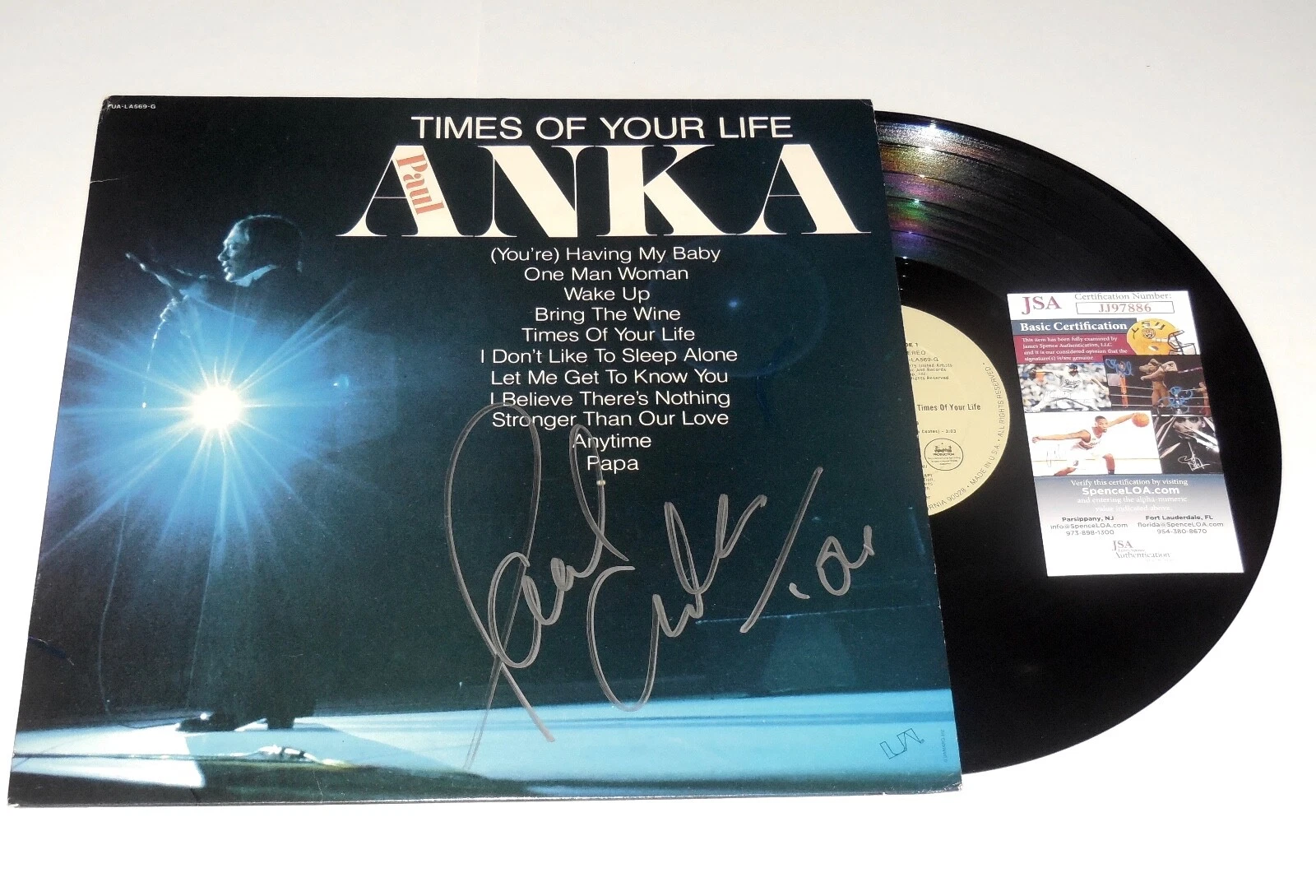 PAUL ANKA AUTOGRAPHED VINYL RECORD ALBUM (TIMES OF YOUR LIFE) - JSA COA!