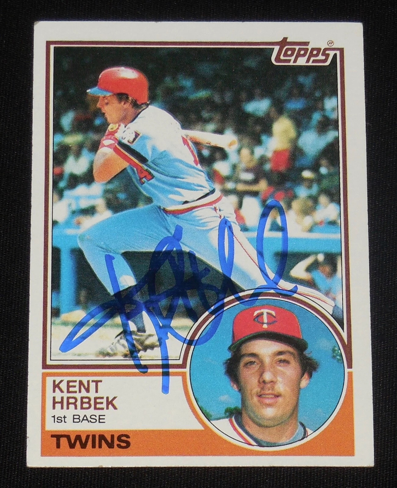 KENT HRBEK AUTOGRAPHED 1983 TOPPS 2ND YEAR BASEBALL CARD (MINNESOTA TWINS)