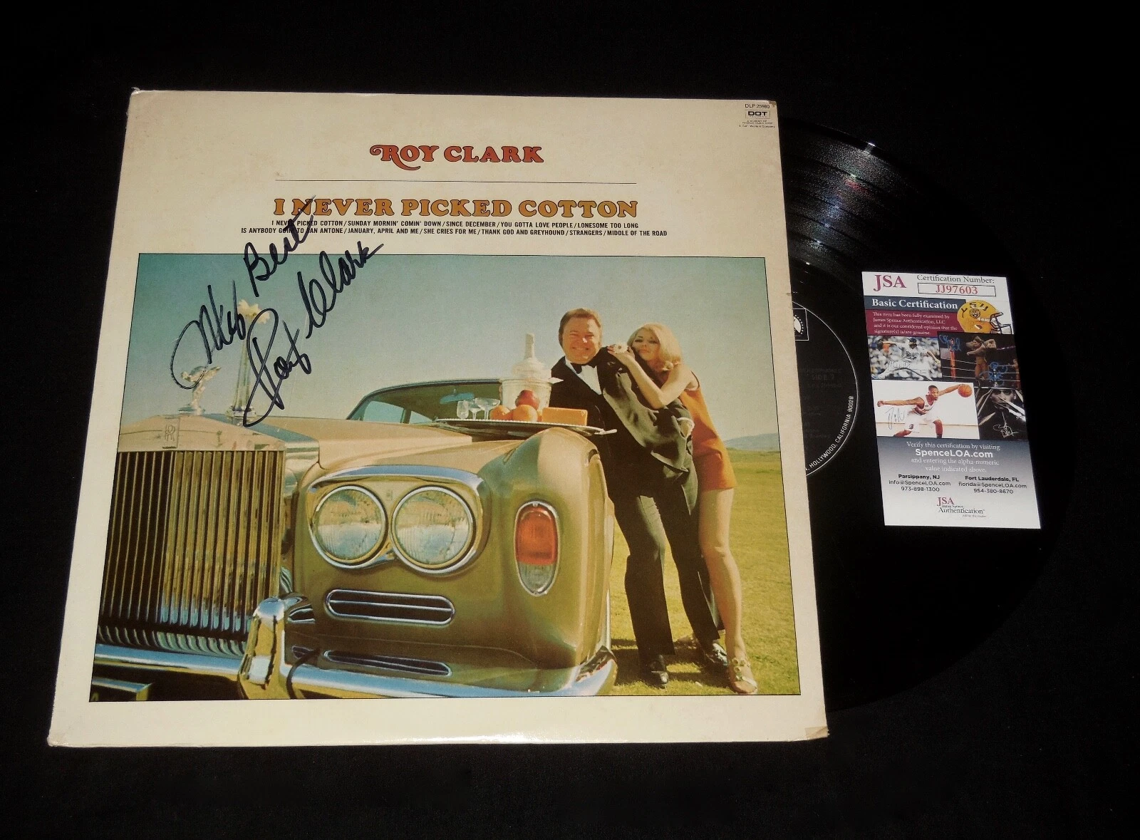 ROY CLARK AUTOGRAPHED VINYL RECORD ALBUM (I NEVER PICKED COTTON) - JSA COA!