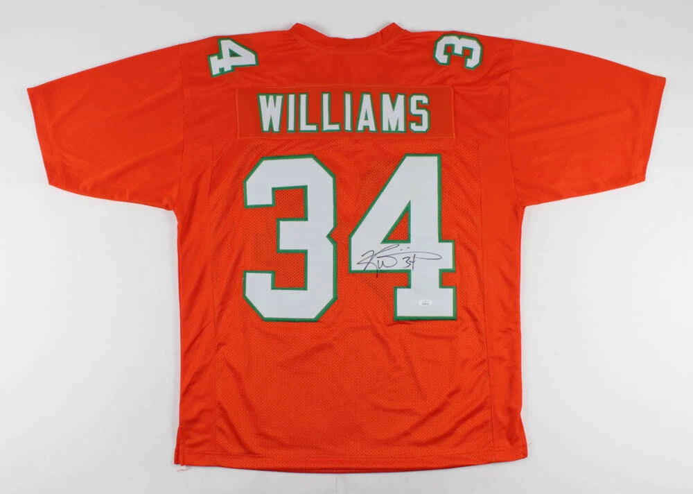RICKY WILLIAMS AUTOGRAPHED CUSTOM JERSEY (MIAMI DOLPHINS) - JSA COA!