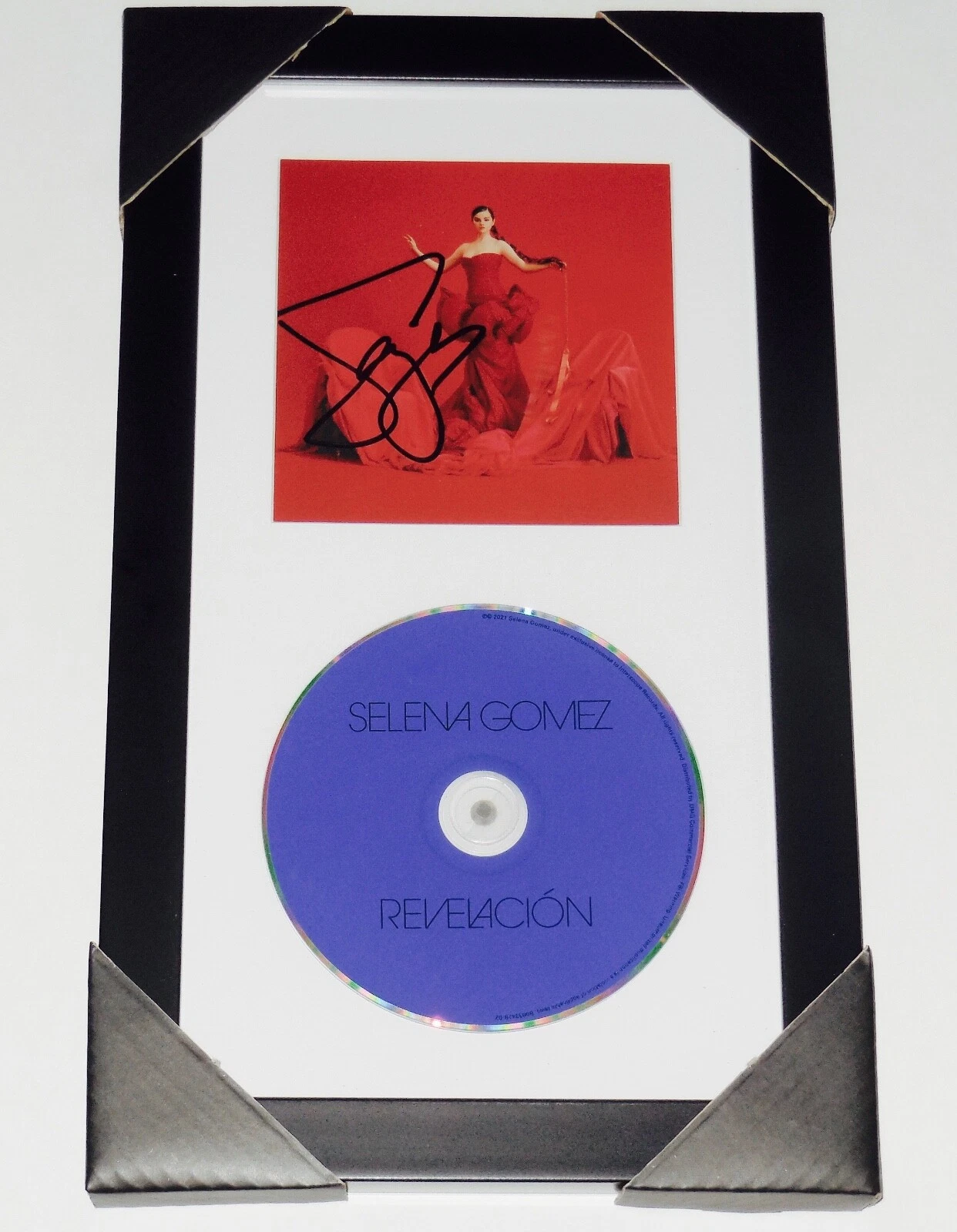 SELENA GOMEZ AUTOGRAPHED REVELACION CD COVER (FRAMED & MATTED) - W/ COA!