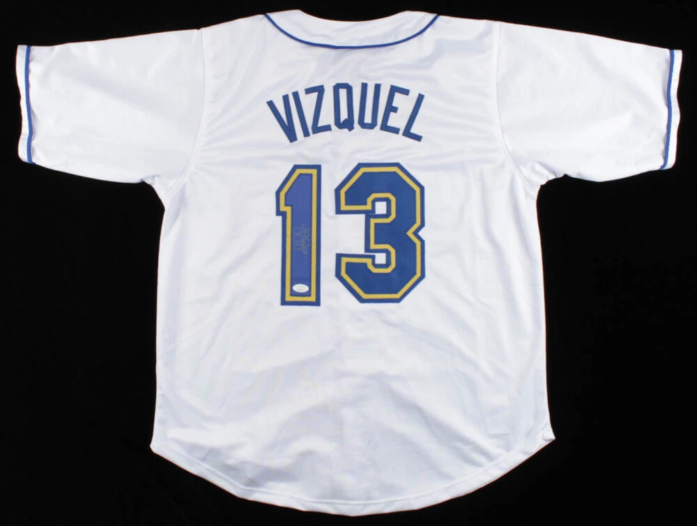 OMAR VIZQUEL AUTOGRAPHED CUSTOM JERSEY (SEATTLE MARINERS) - JSA COA!