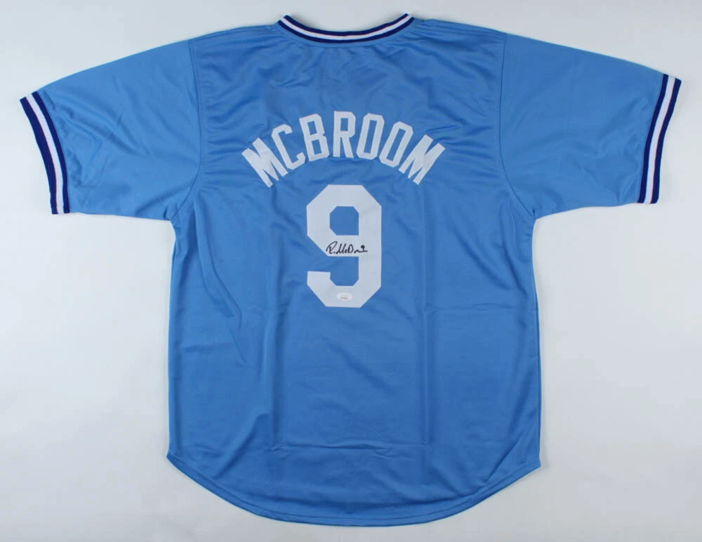 RYAN McBROOM AUTOGRAPHED CUSTOM JERSEY (KANSAS CITY ROYALS) - JSA COA!