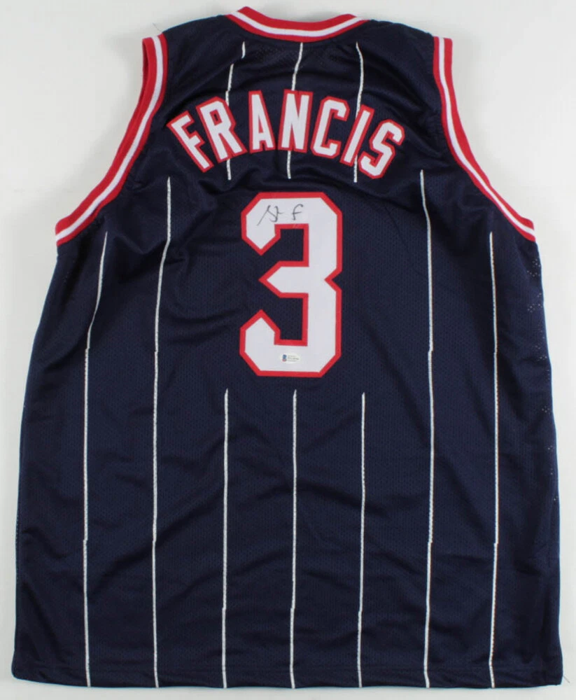STEVE FRANCIS AUTOGRAPHED CUSTOM JERSEY (HOUSTON ROCKETS) - BECKETT COA!