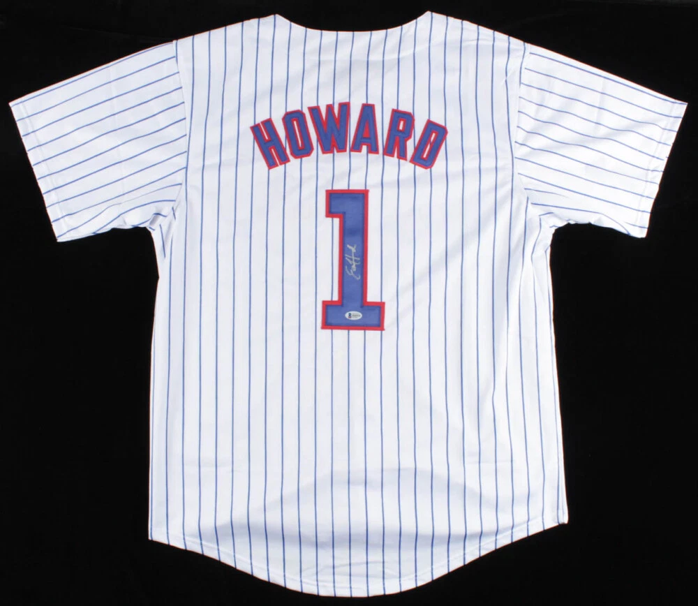 ED HOWARD AUTOGRAPHED CUSTOM JERSEY (CHICAGO CUBS) - BECKETT COA!