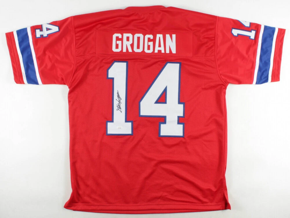 STEVE GROGAN AUTOGRAPHED CUSTOM JERSEY (NEW ENGLAND PATRIOTS) - JSA COA!