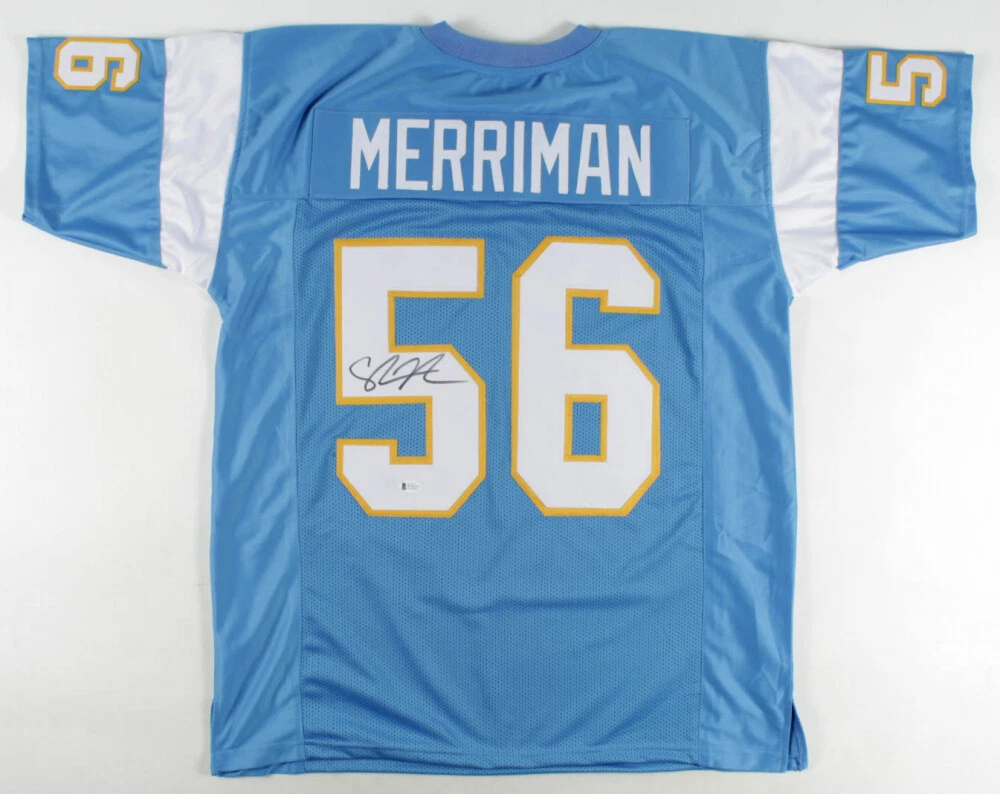 SHAWNE MERRIMAN AUTOGRAPHED CUSTOM JERSEY (SAN DIEGO CHARGERS) - BECKETT COA!