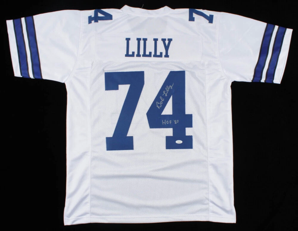 BOB LILLY AUTOGRAPHED CUSTOM JERSEY (DALLAS COWBOYS) - JSA COA!