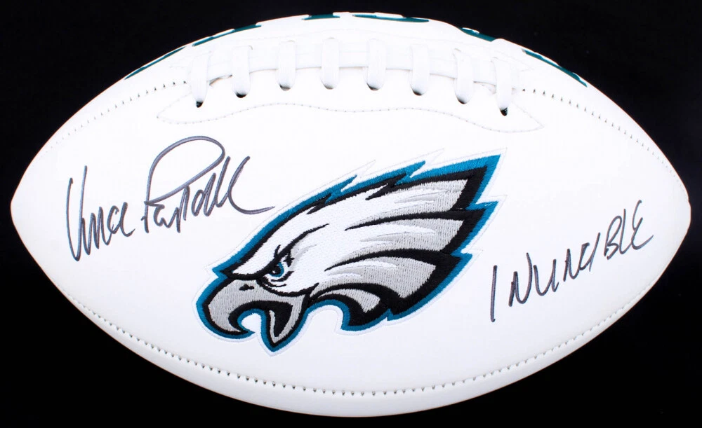 VINCE PAPALE AUTOGRAPHED FOOTBALL (PHILADELPHIA EAGLES / INVINCIBLE) - JSA COA!