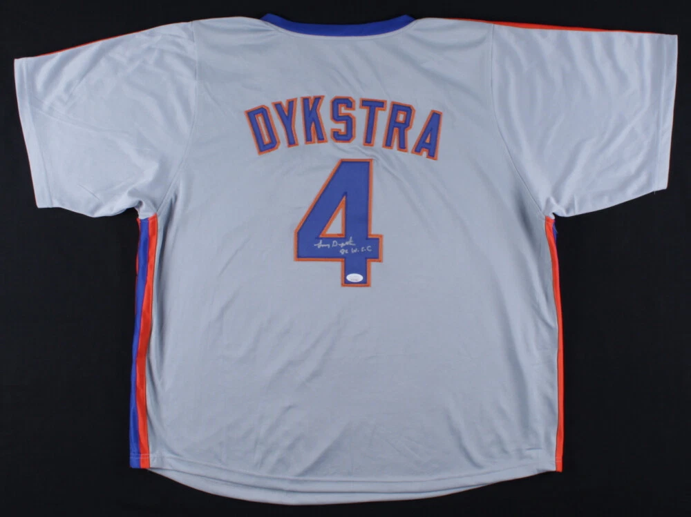 LENNY DYKSTRA AUTOGRAPHED CUSTOM JERSEY (NEW YORK METS) - JSA COA!