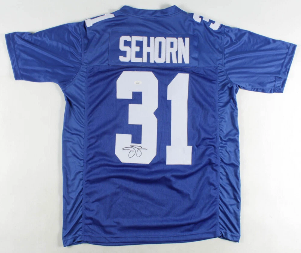JASON SEHORN AUTOGRAPHED CUSTOM JERSEY (NEW YORK GIANTS) - JSA COA!
