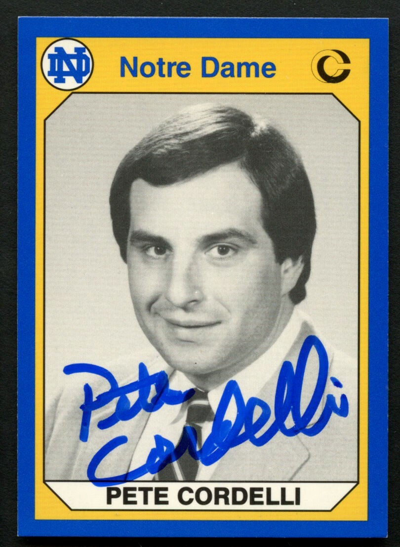 Pete Cordelli #115 signed autograph 1990 Notre Dame Collegiate Collection Card
