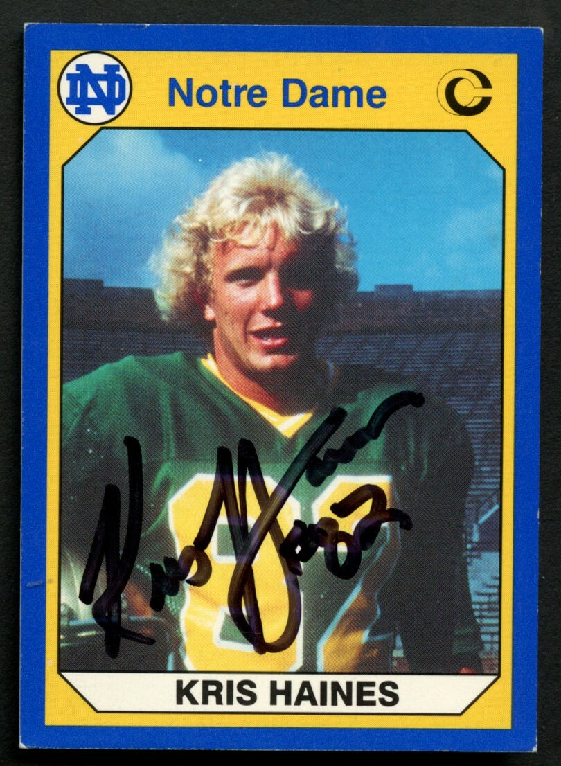 Kris Haines #95 signed autograph auto 1990 Notre Dame Collegiate Collection Card