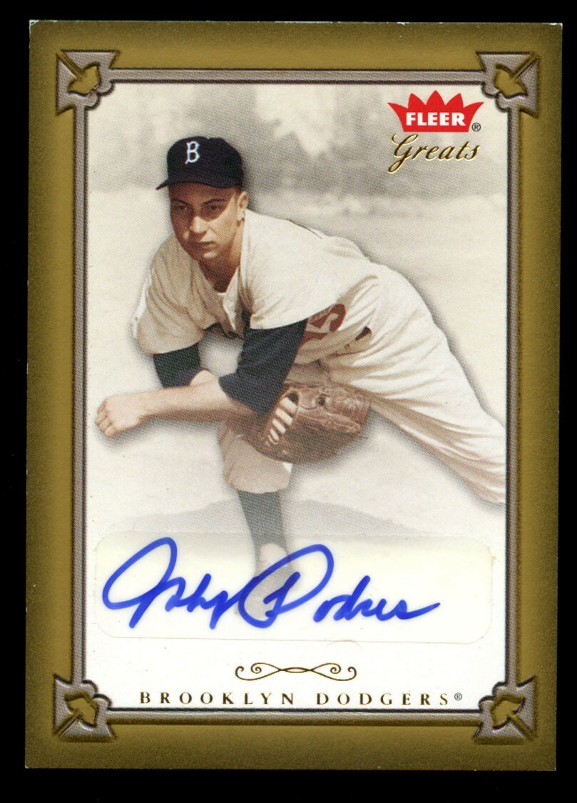 Johnny Podres #GBA-JP2 signed autograph 2004 Fleer Greats of the Game Baseball~