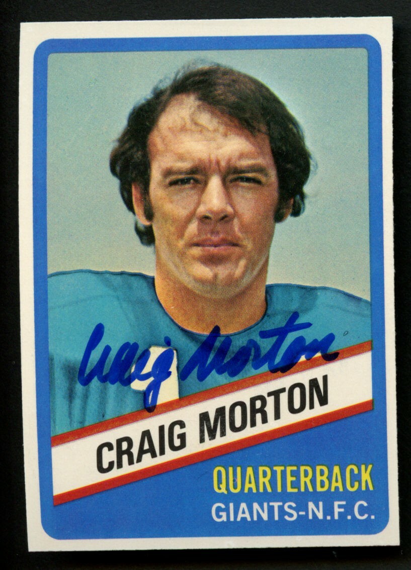 Craig Morton #1 signed autograph 1976 Topps Wonder Bread All-Star Series Card