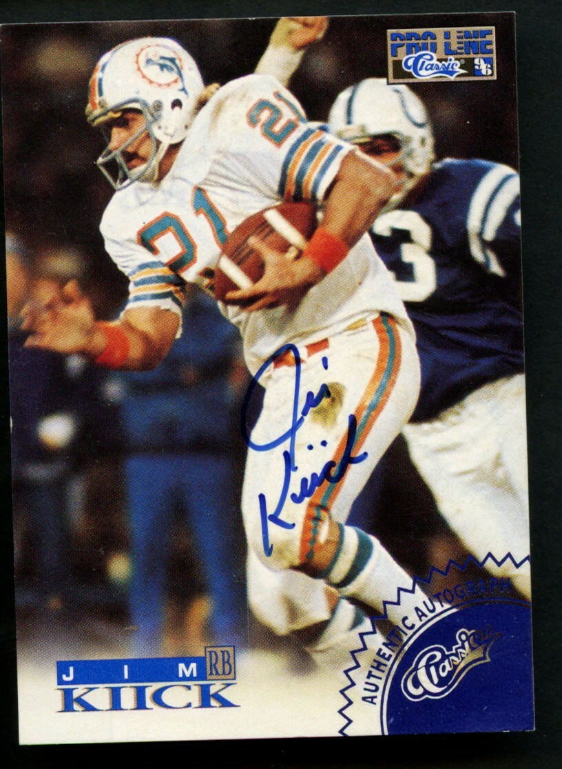 Jim Kiick signed auto 1996 Classic Pro Line Autographed Football Card ~