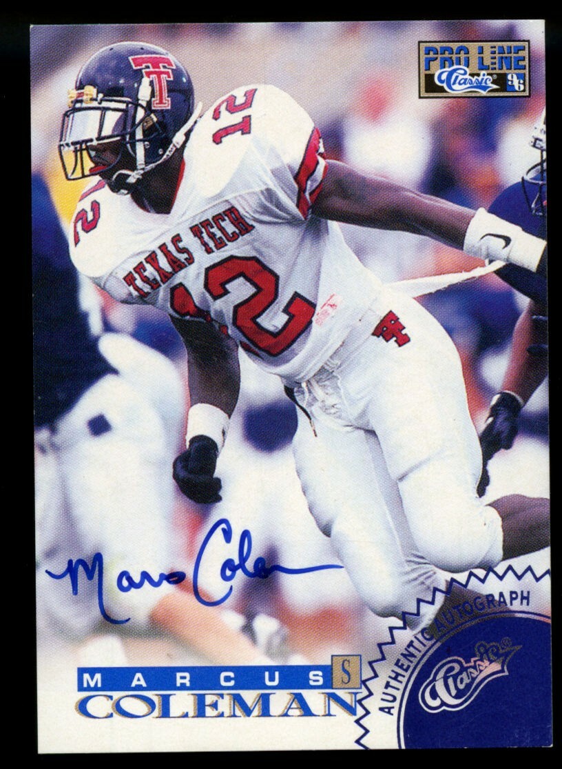 Marcus Coleman signed auto 1996 Classic Pro Line Autographed Football Card ~