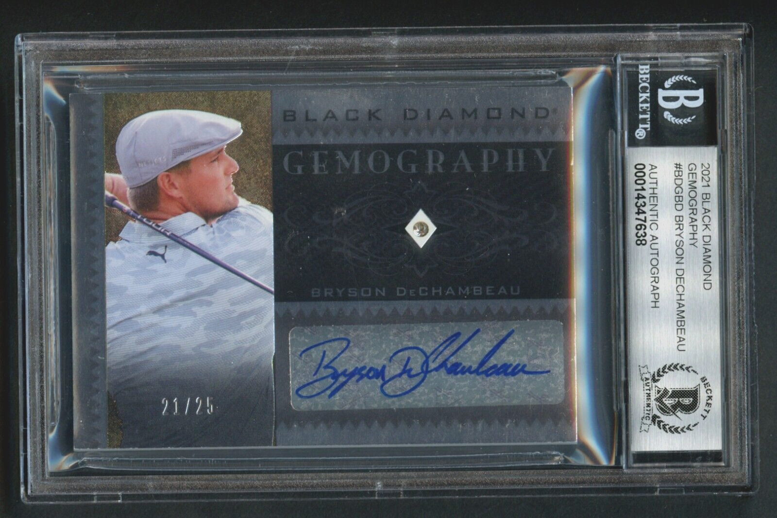Bryson Dechambeau #BDG-BD signed 2021 Black Diamond Gemography BAS Auto Grade 10