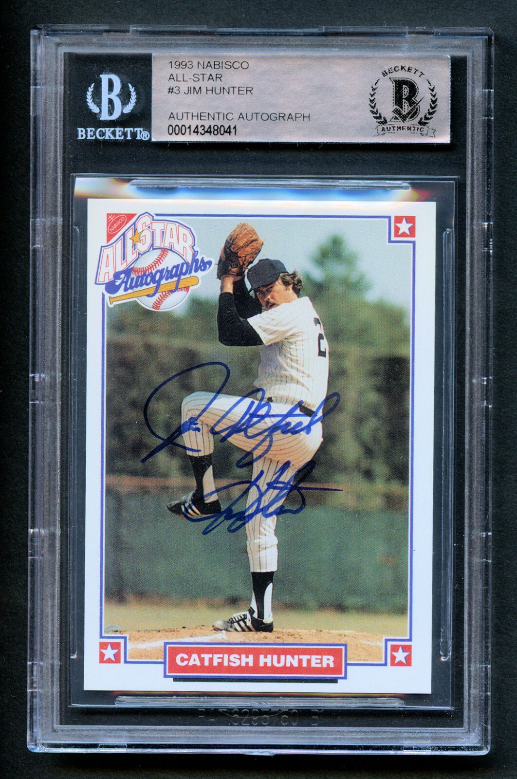 Jim Hunter #3 signed autograph auto 1993 Nabisco All-Star Baseball Card BAS Slab