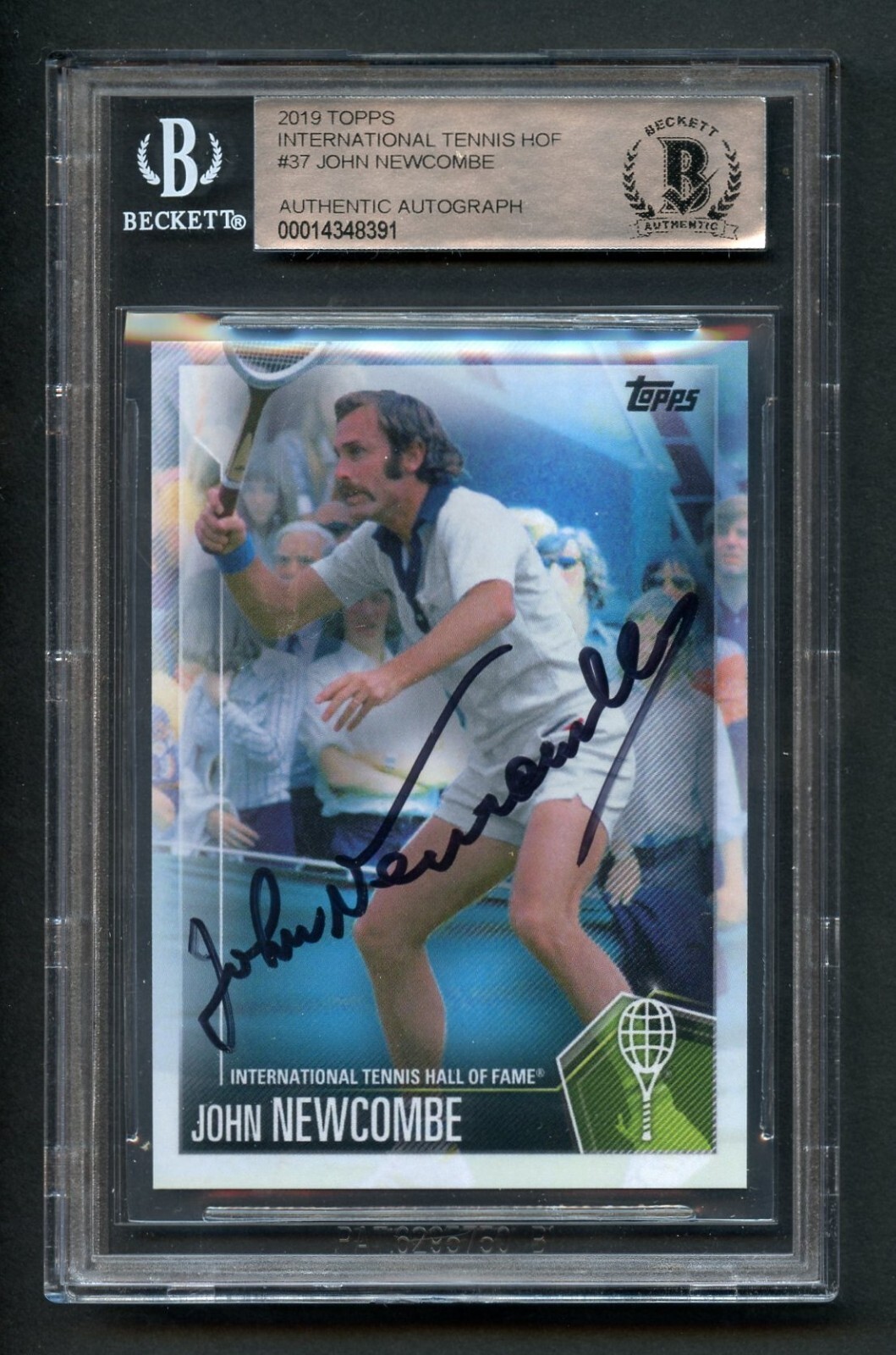 John Newcombe #37 signed autograph auto 2019 Topps Tennis HOF BAS Slabbed