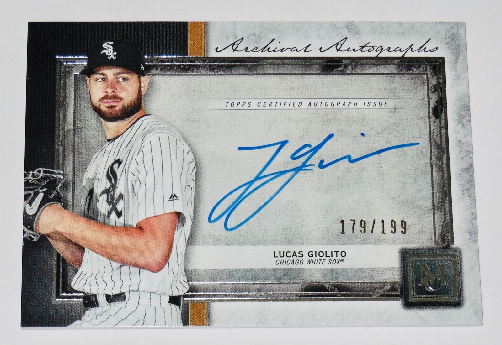 LUCAS GIOLITO AUTOGRAPHED 2020 TOPPS MUSEUM #179/199 BASEBALL CARD (WHITE SOX)