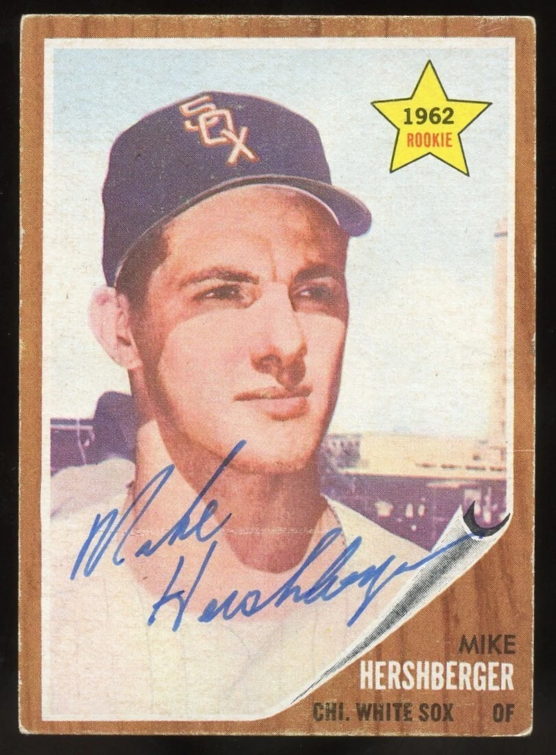 Mike Hershberger #341 signed autograph auto 1962 Topps Baseball Trading Card