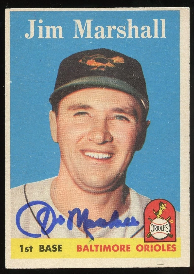 Jim Marshall #441 signed autograph auto 1958 Topps Baseball Trading Card