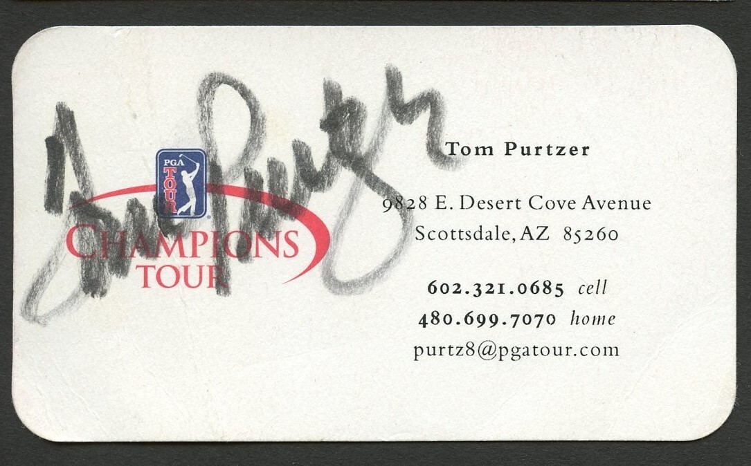 Tom Purtzer signed autograph auto Professional Golfer Business Card BC771