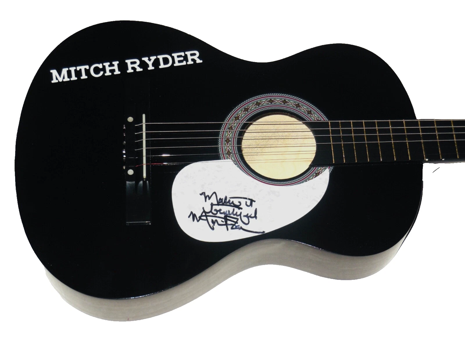 MITCH RYDER AUTOGRAPHED ACOUSTIC GUITAR (AND THE DETROIT WHEELS) - W/ COA!