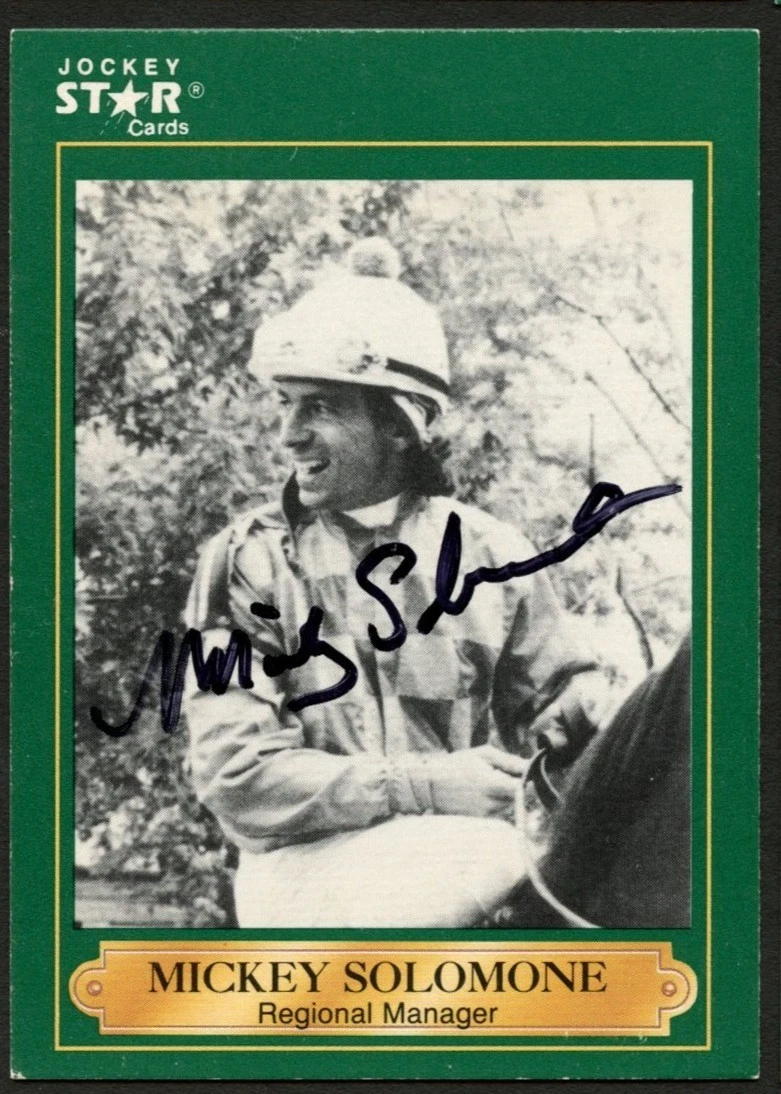 Mickey Solomone #29 signed autograph auto 1991 Horse Jockey Star Trading Card