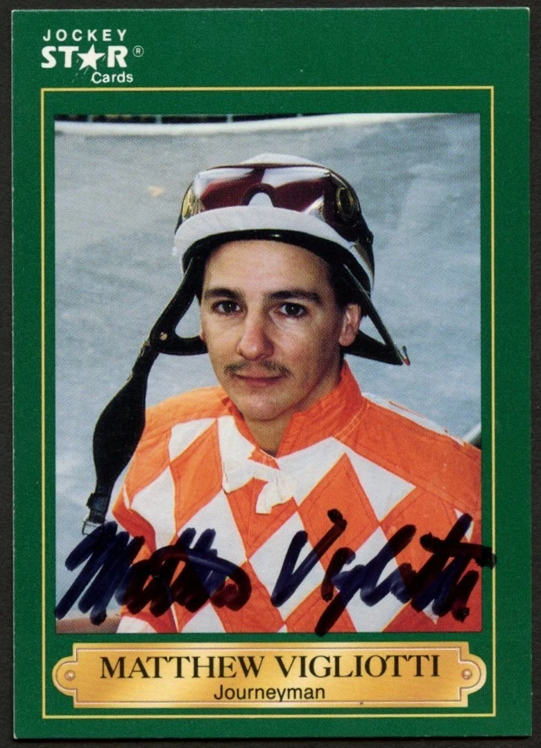 Matthew Vigliotti #203 signed autograph auto 1991 Horse Jockey Star Trading Card