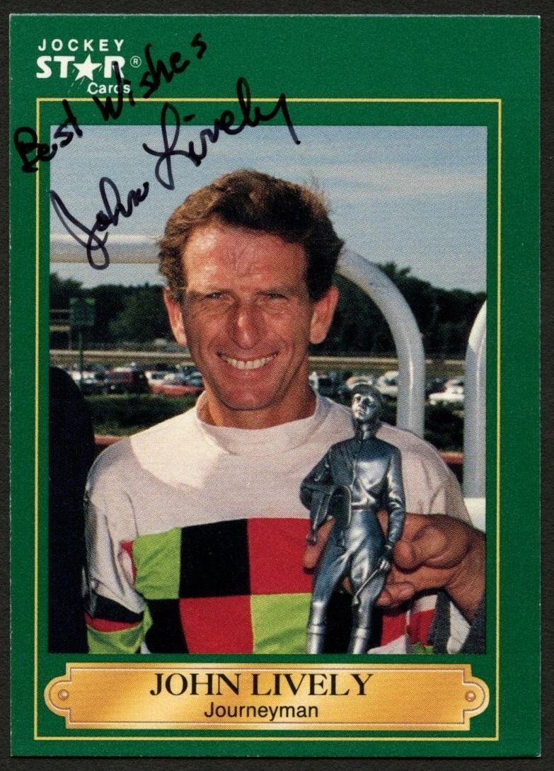 John Lively #123 signed autograph auto 1991 Horse Jockey Star Trading Card