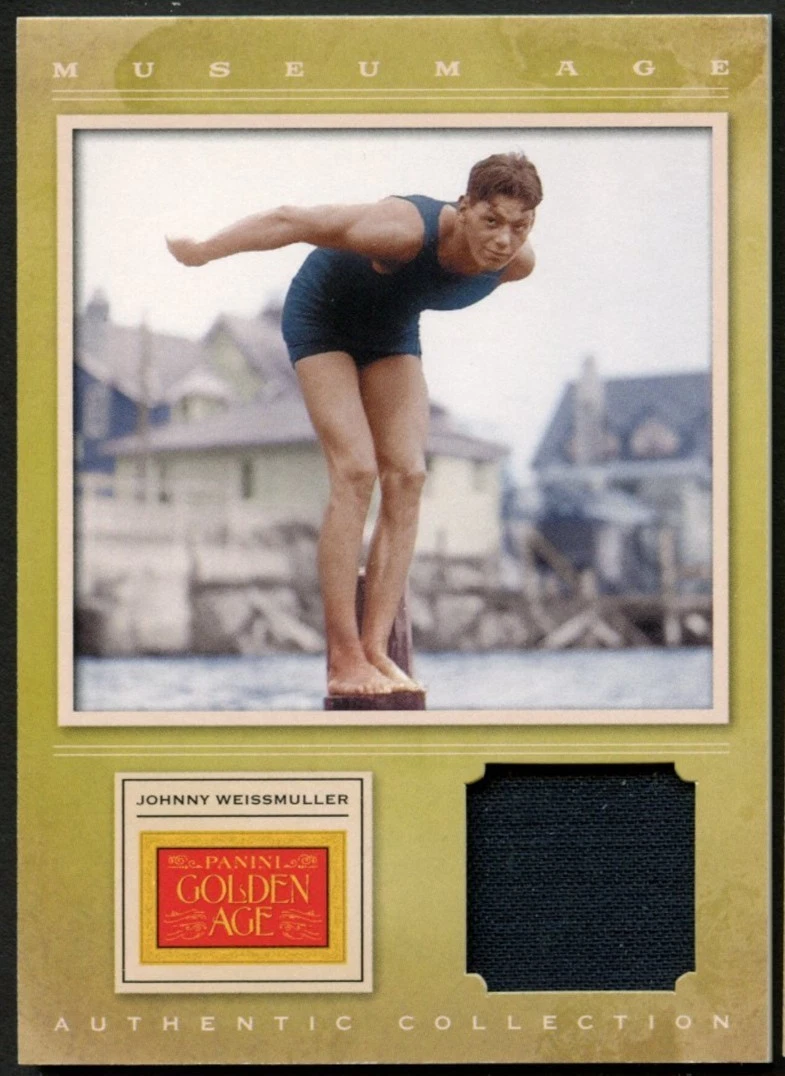Johnny Weissmuller #7 Authentic Panini 2012 Museum Age Fabric Trading Card